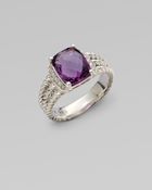 David Yurman Diamond Accented Amethyst Cable Ring - Lyst