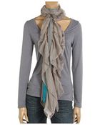 Juicy Couture Ruffle Chiffon Jersey Scarf - Lyst