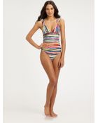 Oscar de la Renta One-piece Shibori Print Swimsuit - Lyst