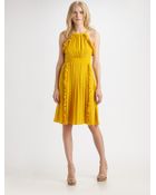 Tibi Silk Ruffle & Pleat Dress - Lyst