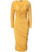 Donna Karan New York Butterscotch Twist Drape Dress - Lyst