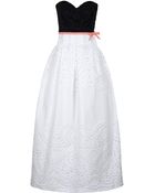 Carolina Herrera Eyelet Contrast Gown - Lyst