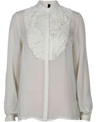 Edun Textured Bib Front Blouse - Lyst