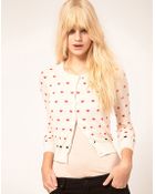 Mango Heart Cardigan - Lyst