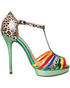 Ernesto Esposito 120mm Patent Patchwork Sandals - Lyst
