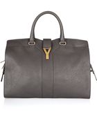 Saint Laurent Large Cabas Chyc Leather Tote - Lyst