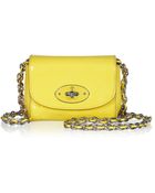 Mulberry Mini Chain-strap Patent-leather Shoulder Bag - Lyst