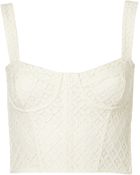 Topshop Lace Corset Style Crop Top - Lyst