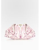 Alexander McQueen Printed Silk De-manta Clutch - Lyst