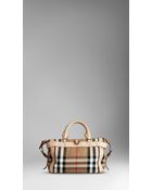 Burberry Small Check Bowling Bag - Lyst