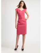 David Meister Belted Dress - Lyst