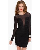 Nasty Gal Plunging Mesh Dress - Lyst