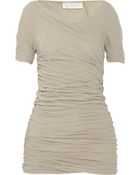Donna Karan New York Ruched Cotton Top - Lyst