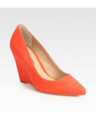 Pour La Victoire Leather Point Toe Wedge Pumps - Lyst