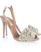 Valentino Crystal-Embellished Satin Sandals - Lyst