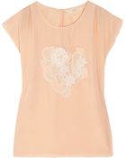 Vanessa Bruno Athé Silk Crepe De Chine and Cotton Top - Lyst