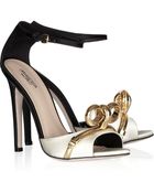 Giambattista Valli Chain Bow Color-block Satin Sandals - Lyst