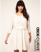 Asos Curve Exclusive Dress With Floral Cutwork - Lyst