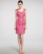 Sue Wong Cap-sleeve Passementerie Dress - Lyst