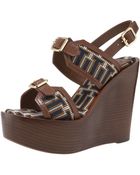 Tory Burch Florian Needlepoint Wedge - Lyst