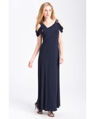 Patra Beaded Draped Jersey Gown - Lyst