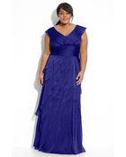 Adrianna Papell Iridescent Chiffon Petal Gown - Lyst
