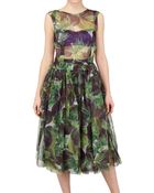 Dolce & Gabbana Aubergine Print Organza Dress - Lyst