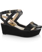 MICHAEL Michael Kors Jalita Leather and Suede Wedges - Lyst