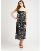MICHAEL Michael Kors Strapless Crepe Dress - Lyst