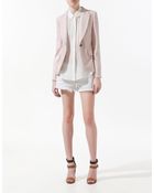 Zara Blazer with Leather Elbow Patches - Lyst