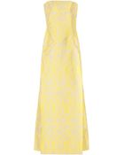 Carolina Herrera Strapless Print Faille Gown - Lyst