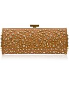 Elie Saab Long Structured Leather and Crystal Clutch - Lyst