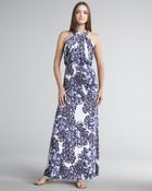 T-bags Printed Halter Maxi Dress - Lyst