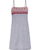 Vanessa Bruno Athé Embroidered Cottonchambray Dress - Lyst