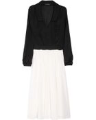 Jay Ahr Twotone Silk Shirt Dress - Lyst