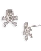 Tom Binns Bejewelled Charm Offensive Skull Stud Earrings - Lyst