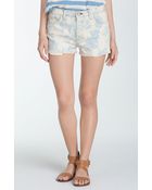 Current/Elliott The Boyfriend Print Denim Shorts - Lyst