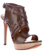 Lanvin Metallic Heel Sandal - Lyst