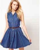 Oasis Oasis Belted Denim Shirt Dress - Lyst