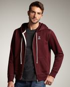 Psycho Bunny Pima Zip Hoodie Burgundy - Lyst