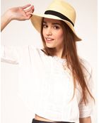 ASOS Collection Asos Straw Fedora Hat - Lyst