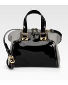 Fendi Chameleon Patent Leather Canvas Duffle Bag - Lyst
