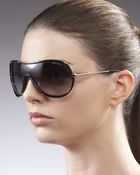 Jimmy Choo Anouk Shield Sunglasses Black - Lyst