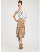 Tibi Silk Crepe de Chine Midi Dress - Lyst