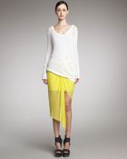Helmut Lang Twisted Sheer Skirt - Lyst