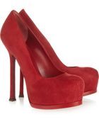 Saint Laurent Tribtoo Suede Pumps - Lyst