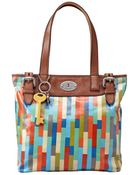 Fossil Vintage Keyper Coated Canvas Shopper - Lyst