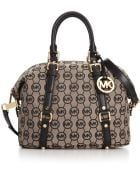 Michael Kors Monogram Bedford Medium Satchel - Lyst