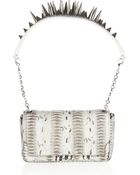 Christian Louboutin Artemis Spiked Watersnake Shoulder Bag - Lyst