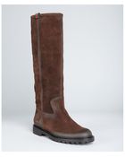 Gucci Chocolate Suede Slipon Boots - Lyst